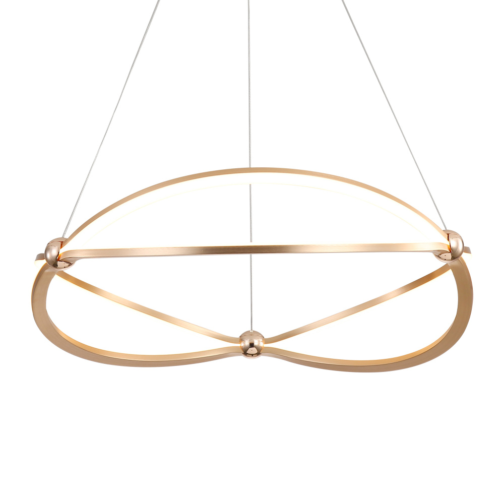 Wry Lighting Spirale Integrated LED 24in Chandelier in Anodized Gold